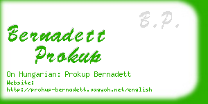 bernadett prokup business card